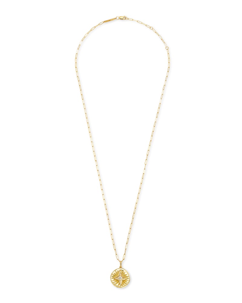 Bright Star 14k Yellow Gold Necklace in White Sapphire image number 1